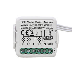 Module d'interrupteur mural intelligent Matter Over Wifi <span class=keywords><strong>Homekit</strong></span> pour la maison, bricolage, 1, 2, 3/4 voies, interrupteur à 2 voies, compatible avec Alexa et Google Home - Product Image 3