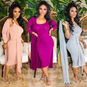 PZF-S3823 nuovo arrivo 2024 <span class=keywords><strong>abbigliamento</strong></span> autunnale solido a maniche lunghe abito <span class=keywords><strong>Boutique</strong></span> - Product Image 3