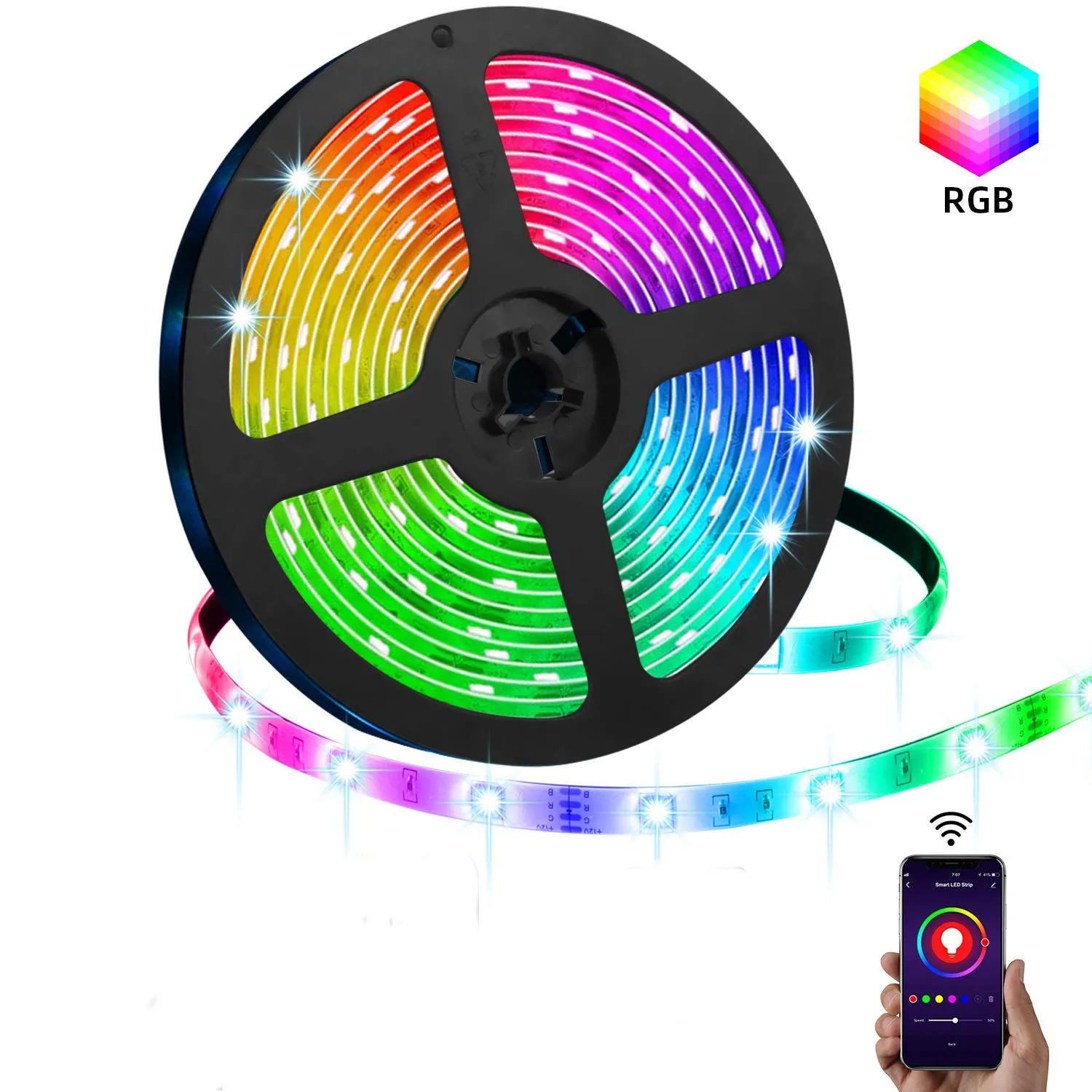Drop Shipping 5M LED Light Strip for Bedroom TV APP Control Dimmable Flexible Lamp Waterproof RGB SMD5050 Smart Led Strip Light