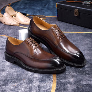 Chaussures pour hommes en cuir véritable de style britannique, cousues Goodyear, semelle en caoutchouc imperméable, décontractées, formelles, pour les occasions spéciales - Product Image 1