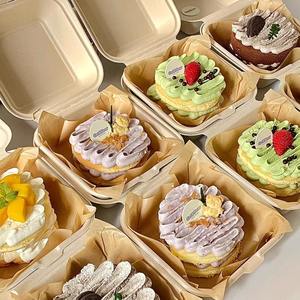Boîte à gâteau bento en papier biodégradable écologique de qualité alimentaire pour la nourriture pour bébé, le pain, le goûter et la pâtisserie - Product Image 1