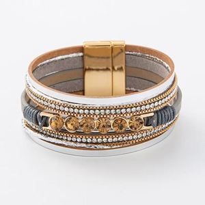 Pulsera de Cuero con Calavera, Estilo Viral de Redes Sociales, Superficie Pulida con Incrustaciones, Regalo Festivo para Mujer, Diseño Ligero - Product Image 5