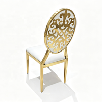 Chaise moderne décorative en acier inoxydable doré, mobilier de luxe pour mariage, banquet et événements