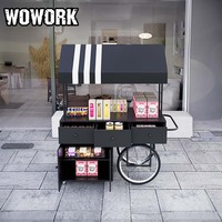 Chariot à bonbons floral WOWORK 2026 pour la décoration de fête de mariage, de fête d'anniversaire et d'événements, avec un design personnalisé pour la présentation de desserts en extérieur