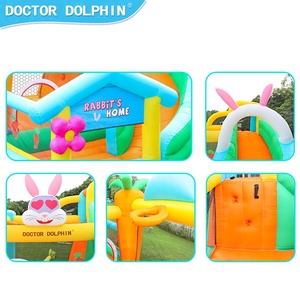 Bác Sĩ Dolphin Thời Trang Mới Dễ Thương Thỏ Nhà Inflatable <span class=keywords><strong>Trampoline</strong></span> Lâu Đài Bounce Nhà Với Hai Bouncers Nhà Sản Xuất Tại Trung Quốc - Product Image 5