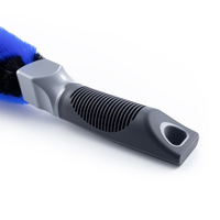 Brosse de nettoyage pour roues et pneus de voiture TBPRO005, poils en nylon bicolores, poignée antidérapante, brosse à roues robuste pour éliminer les taches