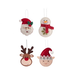 Feutre fait main ensemble d'ornement de noël bonhomme de neige renne lutin 6 pouces noël ornements suspendus pendentif - Product Image 1