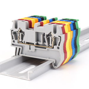 ST 2.5mm ² thức ăn thông qua khối thiết bị đầu cuối mùa Xuân loại <span class=keywords><strong>Din</strong></span> <span class=keywords><strong>Rail</strong></span> screwless nối làm bằng brass PC và nylon - Product Image 1