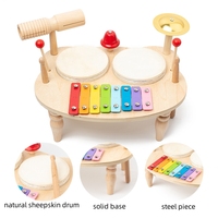 2026 New High Quality Baby Wooden Educational Wooden Xylophone Multi-functional Percussion Instrument Toys