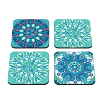 Sous-verres personnalisés en cuir PU, design oriental, pour disques vinyles, accessoires de décoration de table, 3 mm, diamètre 120-220 mm
