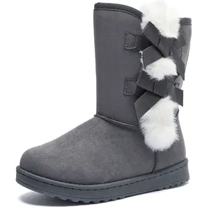 China Factory Wholesales Women's Warm Plush Ankle Footwear Boots Black Snow Boots for Women New Style