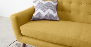 <span class=keywords><strong>Divano</strong></span> a 3 Posti in Tessuto <span class=keywords><strong>Giallo</strong></span> Senape Stile Mid-Century Modern per Lobby - Product Image 4