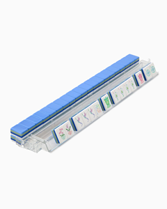 Ensemble de Mahjong et de <span class=keywords><strong>Poker</strong></span> Portable de Luxe Moderne Personnalisé, Bleu Clair, en Acrylique Écologique et Durable, pour 2 à 4 Joueurs – Vente Flash - Product Image 5