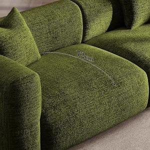 Grand canapé blanc de luxe de style crème <span class=keywords><strong>scandinave</strong></span> Canapé de salon droit en tissu chenille - Product Image 5