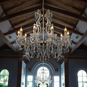 Ensemble de décoration de mariage, luminaire suspendu réglable, <span class=keywords><strong>lustre</strong></span> en cristal en forme de goutte de pluie avec finition dorée vintage, source d'éclairage LED - Product Image 6