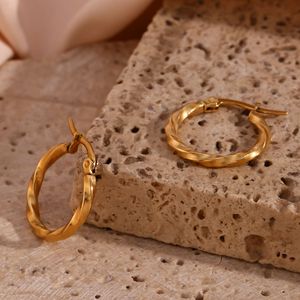 Boucles d'oreilles pendantes tendance en acier inoxydable plaqué or 18 carats, plusieurs tailles, épaisses, pour femmes, vente en gros, cadeau de Saint-Valentin - Product Image 6