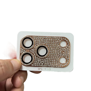 Película Protectora para Lente de Cámara con Anillo Metálico, Cristal Templado 9H para 17 Pro Max, Air, 16, 15, 14, 13, <span class=keywords><strong>12</strong></span>, 11 Pro Diamond - Product Image 1