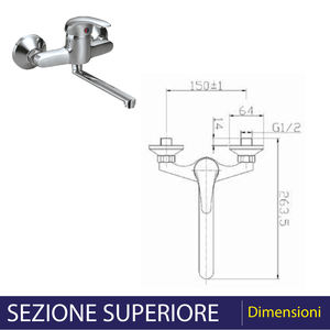 "Mélangeur d'évier chromé mural pour un nettoyage sans effort" - Product Image 5