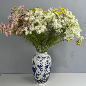 <span class=keywords><strong>Tige</strong></span> de fleur artificielle réaliste en dentelle, 5 têtes de fausse herbe de <span class=keywords><strong>bambou</strong></span> aquatique pour la décoration de mariage et de la maison - Product Image 1