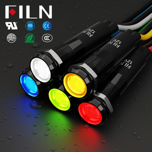 Filn <span class=keywords><strong>IP67</strong></span> Flat Head kim loại đen Brass chỉ số đèn RGB tri-màu LED bảng điều chỉnh núi chỉ số ánh sáng - Product Image 1