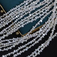 Perles d'eau douce naturelles blanches AA, sans noyau, lustrées double face, baroques irrégulières, de forme assortie, 4-5mm, Sanqi, à l'éclat lumineux