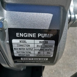 Pompe à eau auto-amorçante à essence 2 pouces, corps en aluminium, portable, pour irrigation agricole WP20 - Product Image 2