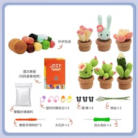 Crochet Starter Kit pour Débutants avec Fil Fleur Cactus Plant