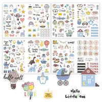 Juego de Pegatinas Personalizadas, Pegatinas de Papel Coloridas, Paquetes de Pegatinas de Dibujos Animados para Agendas