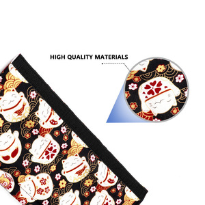 Coussin de ceinture de sécurité de voiture style japonais motif chat porte-bonheur en polyester 153x302mm design dessin animé pour ceintures de sécurité auto - Product Image 2