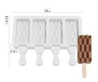 Moule en silicone à 4 trous pour sorbetière à glace à la glace pour les outils de crème glacée faits maison