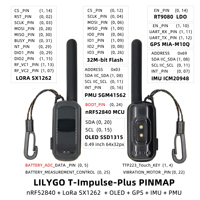 Placa de Desarrollo LILYGO T-Impulse Plus NRF52840+SX1262 LoRa+GNSS, Módulo Inalámbrico Multiprotocolo con Posicionamiento Bluetooth +ZigBee