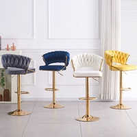 Tabouret de Bar Nordique Pivotant Pas Cher Comptoir Meubles Or Velours Cuir Cuisine De Luxe Moderne Tabouret Haut Chaises de Bar pour Table de Bar