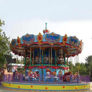 Vintage Double-deck Carousel - Large Capacity Safe Amusement Ride for Cultural Tourism Town - Product Image 1