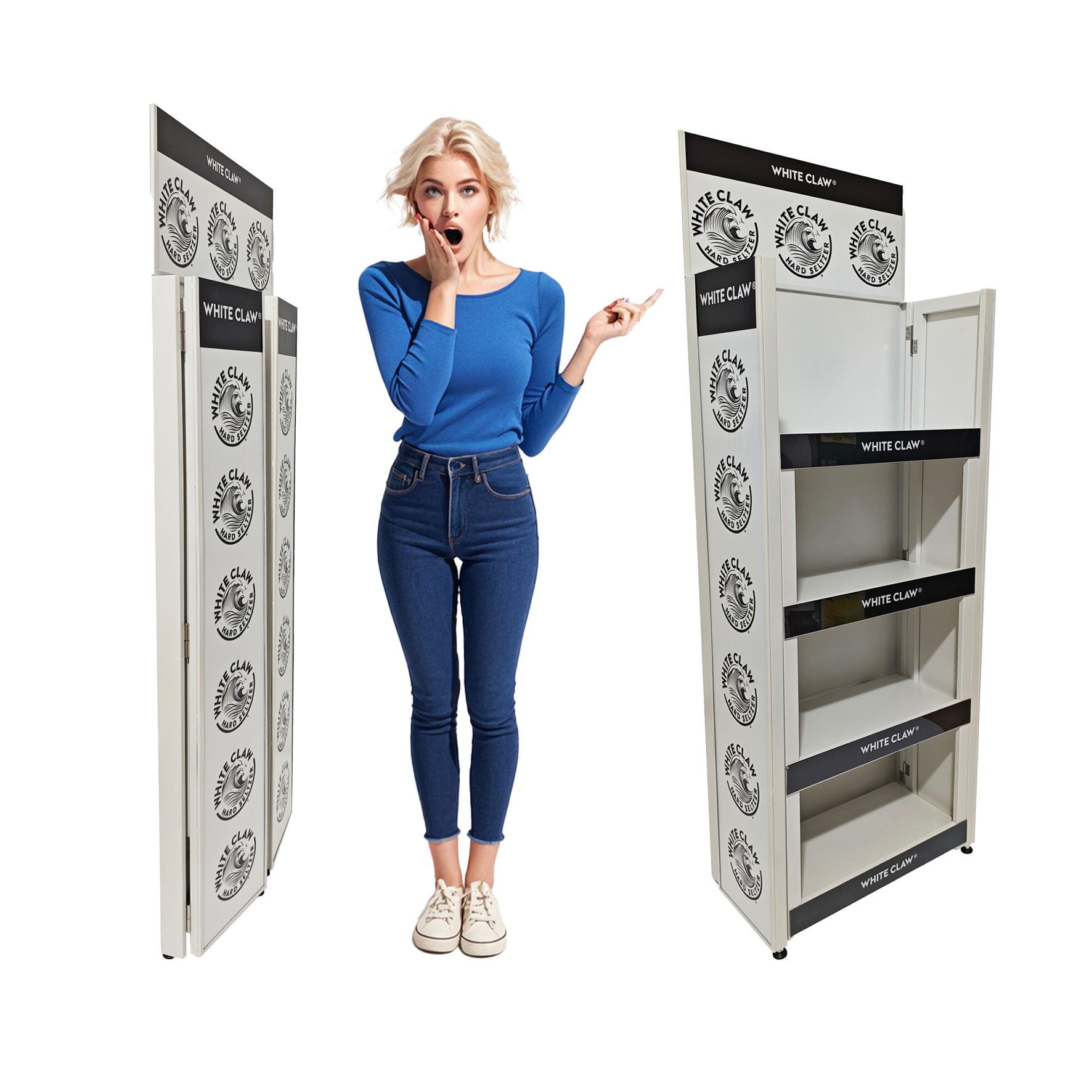 Customized Folding Beverage Racks Metal 4-layer Folding Display Rack Space-saving Structure Display Stands for Market or Retail — view 1