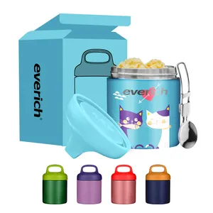 BPA FREE Edelstahl Doppel wand Vakuum isoliert gehen zurück Schule Food Jar mit Löffel Lagerung Lunch Container für Kinder