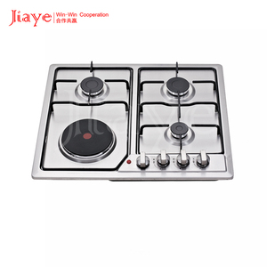 Table de cuisson à gaz encastrable 2 brûleurs 2 plaques électriques, <span class=keywords><strong>plaque</strong></span> de cuisson en acier inoxydable avec dispositif de sécurité anti-extinction de flamme pour cuisinière de cuisine - Product Image 5