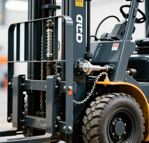 מלגזה חשמלית כבדה 5 טון עם סוללת ליתיום-יון, צמיגים מלאים, תורן דו-שלבי, 48V לשימוש פנימי/חיצוני תעשייתי ולשטח - Product Image 6