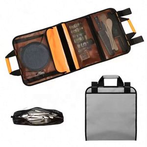 Échantillon Gratuit : Sac de Rangement Suspendu en Toile pour Couverts de Camping, Pique-nique et Barbecue – Pochette Roulante pour Couverts, Sac de Rangement pour Couverts Plats - Product Image 1