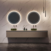 2025 luxe 60 pouces Double évier salle de bain vanité miroir Design moderne bois marbre Home Center salle de bain ensemble