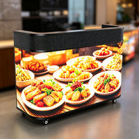 Cabine DJ incurvée pour boîte de nuit avec écran LED P3.076 couleur, comptoir LED portable pour fêtes et spectacles en direct