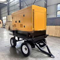 Groupe électrogène diesel mobile sur remorque CHENKAI 30/50/100 kW 400 V 50 Hz, silencieux, pour travaux extérieurs, avec AVR