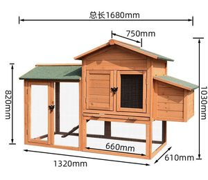 Villa Moderne en Bois Multi-Animaux <span class=keywords><strong>pour</strong></span> Poulets, Lapins, Chats, Oiseaux - <span class=keywords><strong>Abri</strong></span> Extérieur Durable, Imperméable et Réglable <span class=keywords><strong>pour</strong></span> Animaux Livraison Gratuite - Product Image 4