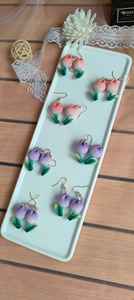 Personnalisé Crochet <span class=keywords><strong>DMC</strong></span> Tulipe Boucle D'oreille Micro Crochet Joyas Crochet Boucles D'oreilles Floral Bijoux Eardrop Mini Crochet De Mariage Dangler Cadeau - Product Image 3