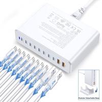 Adaptor Pengisi Daya Cepat Desktop 800W GaN 10-Port dari Produsen Sumber Daya, 8USB-C 2USB-A untuk Laptop, Ponsel, Tablet