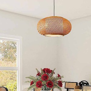 Lustre en bambou de Style chinois plafonnier Vintage câble suspendre suspension <span class=keywords><strong>lampe</strong></span> E27 lanterne abat-jour lecture salle à manger - Product Image 3