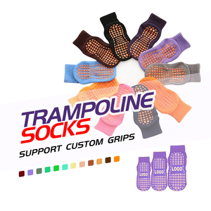 Biểu Tượng Tùy Chỉnh Giá Rẻ Dành Cho Người Lớn Trẻ Em Thể Thao Thể Thao Sàn Grip Vớ Yoga Tùy Chỉnh Chống Trượt Không Trượt Cao Su Công Viên Trampoline Vớ - Product Image 2