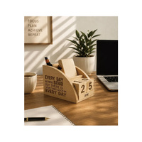Organisateur de bureau en bois personnalisé avec calendrier perpétuel, organiseur de bureau gravé sur mesure, décoration pour bureau à domicile