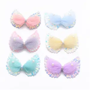 New Style Sequins Lace Bow Resin For Decorate Hair