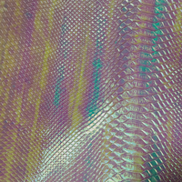 Tela de Cuero Sintético de Vinilo con Estampado de Serpiente y Relieve Iridiscente Clásico para Bolsos