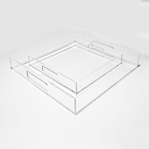 Lớn Rõ Ràng Acrylic Phục Vụ Khay với Xử Lý - Product Image 1